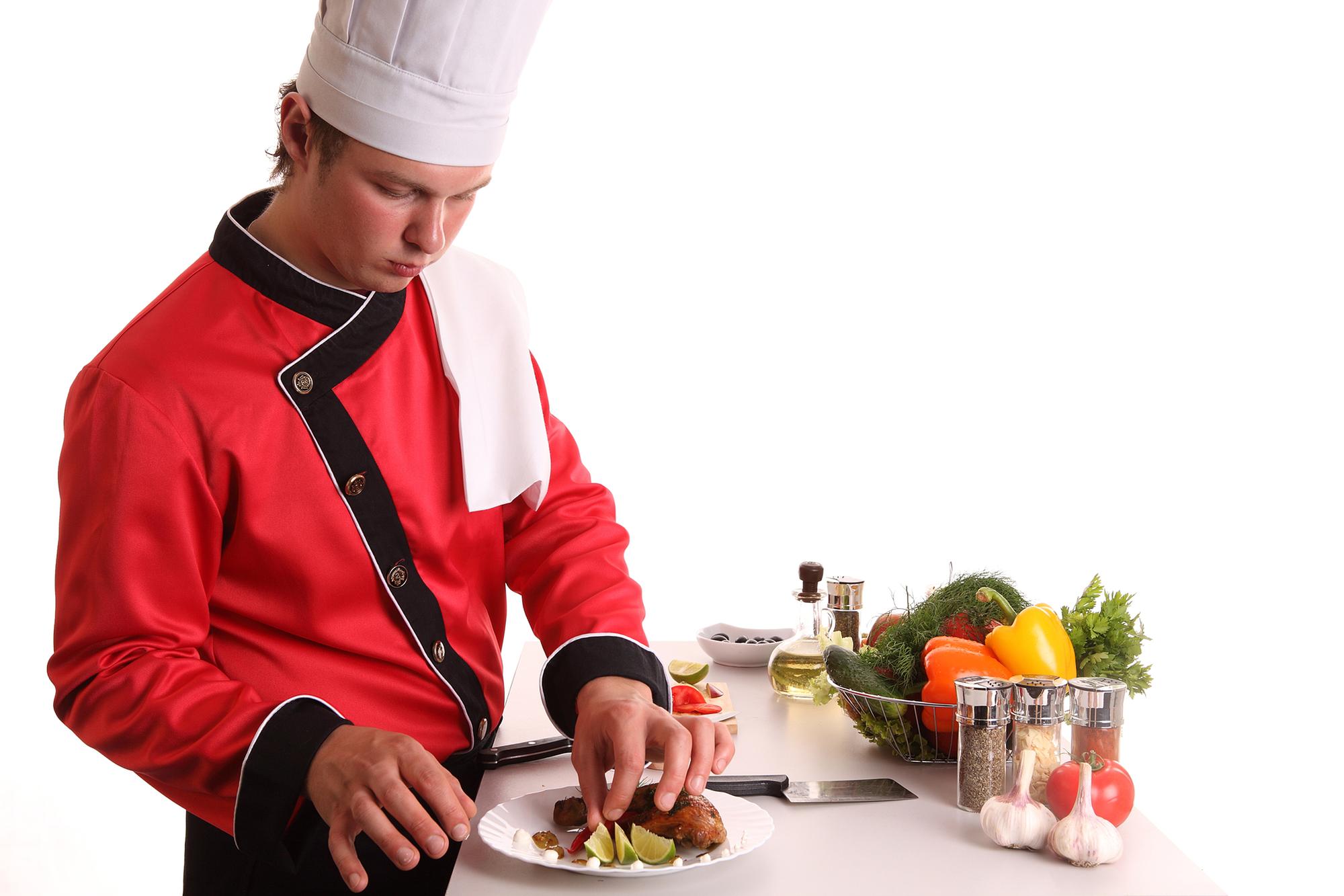 Chef che mostra una ricetta veloce